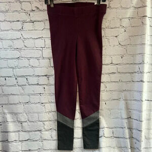 Aerie Chill Play Move Burgundy Grey Leggings Size Small New with Tags